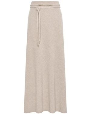 Max Mara Mxmoggi Knitted Maxi Skirt - White