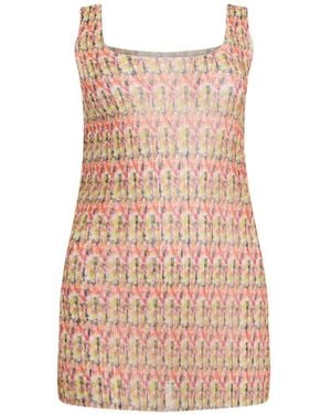 Philosophy Di Lorenzo Serafini Plissé-Effect Square-Neck Top - Pink
