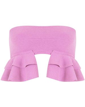 Clube Bossa Turbe Ruffle-Embellished Bandeau Bikini Top - Pink