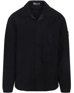 Stone Island Corduroy Patch-Pocket Shirt - Blue
