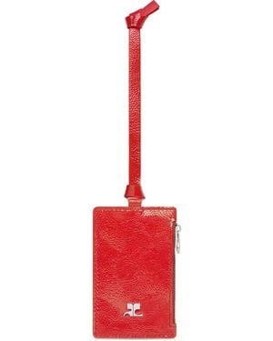 Courreges Naplack Zip Card Holder - Red