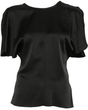 Victoria Beckham Satin-Finish Cut-Out Top - Black