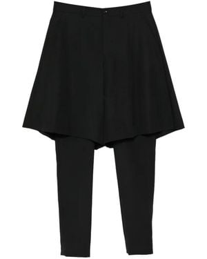 Comme des Garçons Layered Flare-Panel Pants - Black