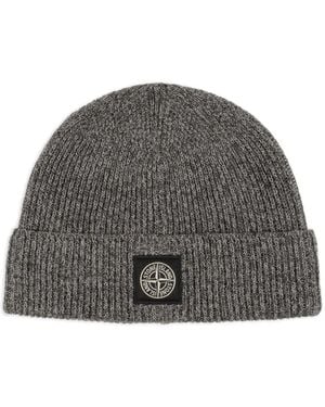 Stone Island Gorro con parche del logo - Gris