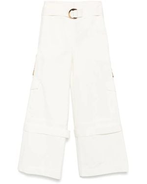 Zimmermann Illuminate Wide-Leg Cotton Cargo Trousers - White