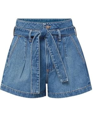 Veronica Beard Pantalones Cortos Jaylen Con Cinturón - Azul