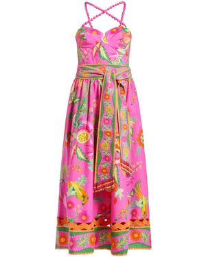 FARM Rio Delicate Fruit Garden Midi Dress - Pink