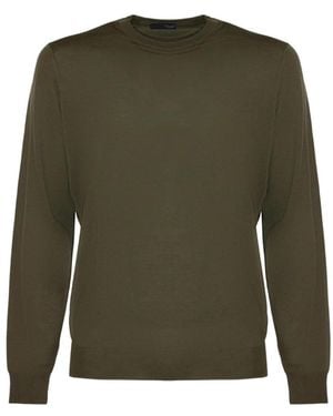 Drumohr Knitted Crew Neck Jumper - Green