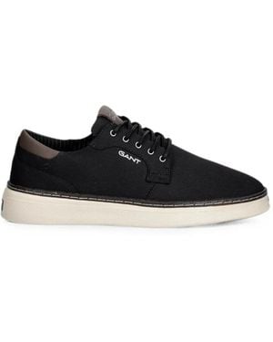 GANT Lace-Up Logo-Print Trainers - Black
