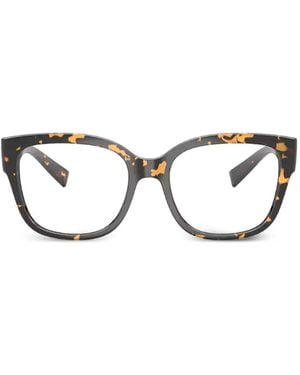 Dolce & Gabbana Dg-Plaque Tortoiseshell-Effect Glasses - Brown