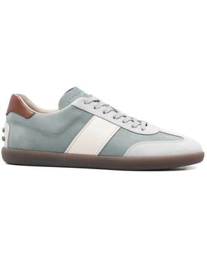Tod's Tabs Panelled Suede Trainers - White