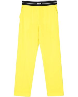 MSGM Tapered Virgin Wool Trousers - Yellow
