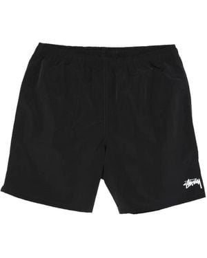 Stussy Stock Logo Swim Shorts - Black