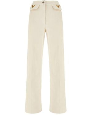 Valentino Garavani V-Shaped Pocket-Detail Jeans - Naturel