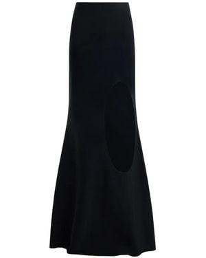 A.W.A.K.E. MODE Cut-Out Flared Maxi Skirt - Black