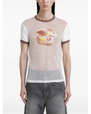 Kapital Semi-Transparentes Anger Leopard T-Shirt - Grau