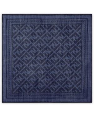 Fendi Foulard À Motif Monogrammé - Bleu