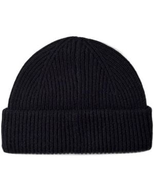 SELECTED Mason Sailor Ribbed-Knit Beanie Hat - Blue