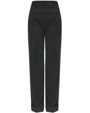 McQueen Pintuck-Detail Turn-Up Trousers - Black