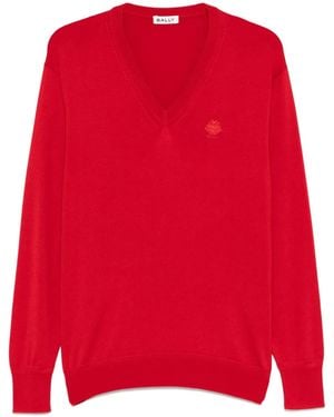 Bally Pullover mit Logo-Stickerei - Rot