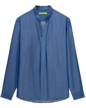 Shanghai Tang Mandarin-Collar Shirt - Blue