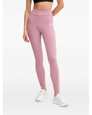 EA7 Leggins Con Logo Estampado - Rosa