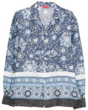 Isaia Chemise À Fleurs - Blue