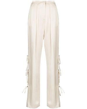 Act No1 High-Rise Tie-Leg Satin Pants - White
