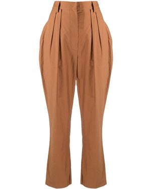 Nanushka Reya Cropped Trousers - Brown