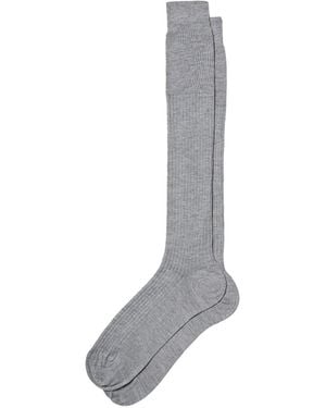 Peserico Ribbed-Knit Knee-High Socks - White