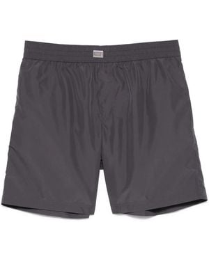 Dolce & Gabbana Costume Da Bagno Con Placca Logo - Grigio
