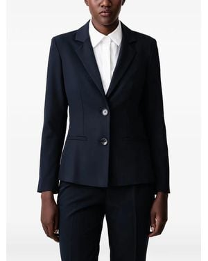 Sisley Notched-Lapels Single-Breasted Blazer - Blue