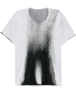 Label Under Construction T-Shirt Mit Grafischem Print - Grau