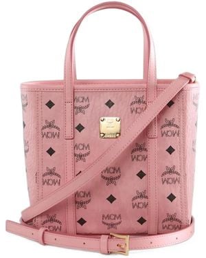 MCM Mini Toni Tote Bag Mit Monogramm-Print - Pink