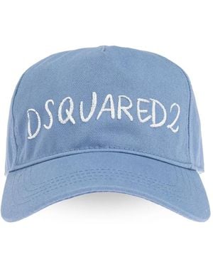 DSquared² Logo-Embroidered Cap - Blue