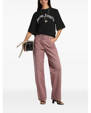 Palm Angels Camiseta Con Logo Estampado - Rojo