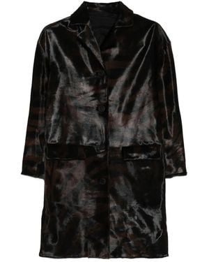Salvatore Santoro Mantel aus Shearling mit Knopfverschluss - Schwarz