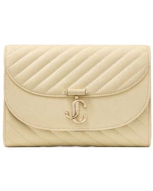 Jimmy Choo Quilted Flap Clutch Bag - Natural