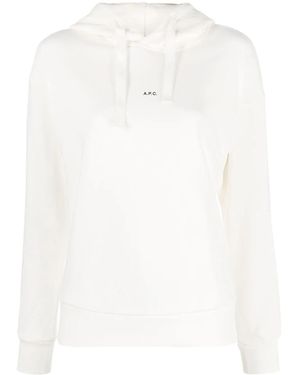 A.P.C. Christaina Logo-Print Hoodie - White
