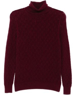 N.Peal Cashmere レースステッチ セーター - レッド