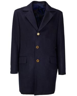 Kiton Abrigo Con Botones - Azul