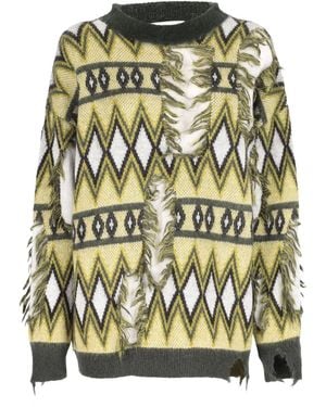 Laneus Fringed-Detail Jumper - Multicolour