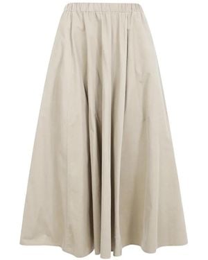 Aspesi Elasticated-Waist Corduroy Midi Skirt - White