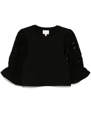 Cinq À Sept Top Met Geborduurd Paisley - Zwart