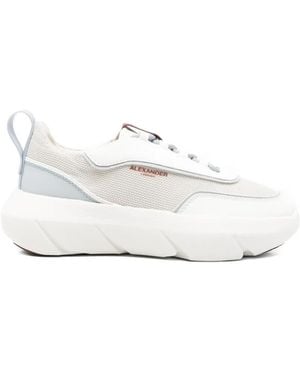 Alexander Smith Leather Panelled Trainers - White