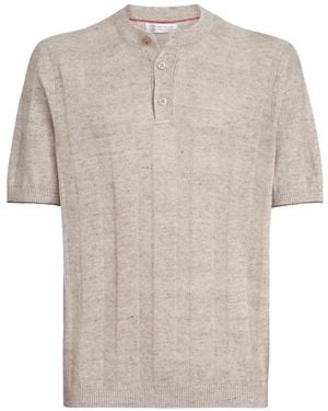 Brunello Cucinelli Henley Collar T-Shirt - White