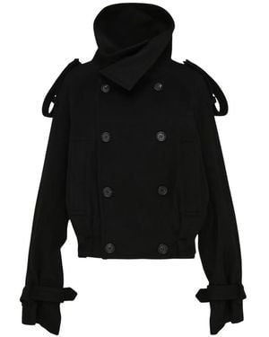 Yohji Yamamoto Double-Breasted Trench Jacket - Black