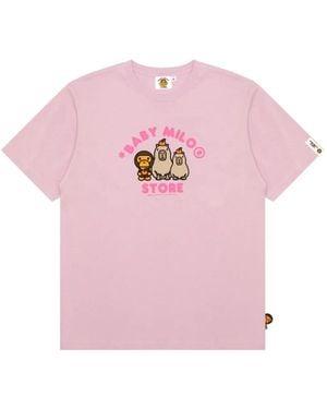 *BABY MILO® STORE BY *A BATHING APE® Baby Milo Graphic-Print T-Shirt - Pink