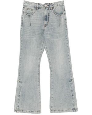 B+ AB Bootcut-Jeans mit geknöpftem Saum - Grau