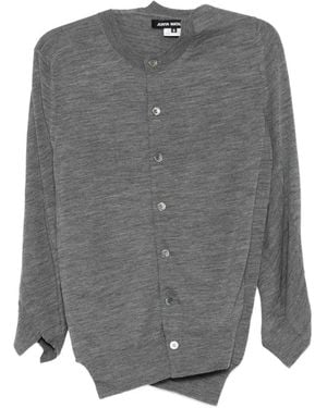Junya Watanabe Crew-Neck Asymmetric Cardigans - Grey